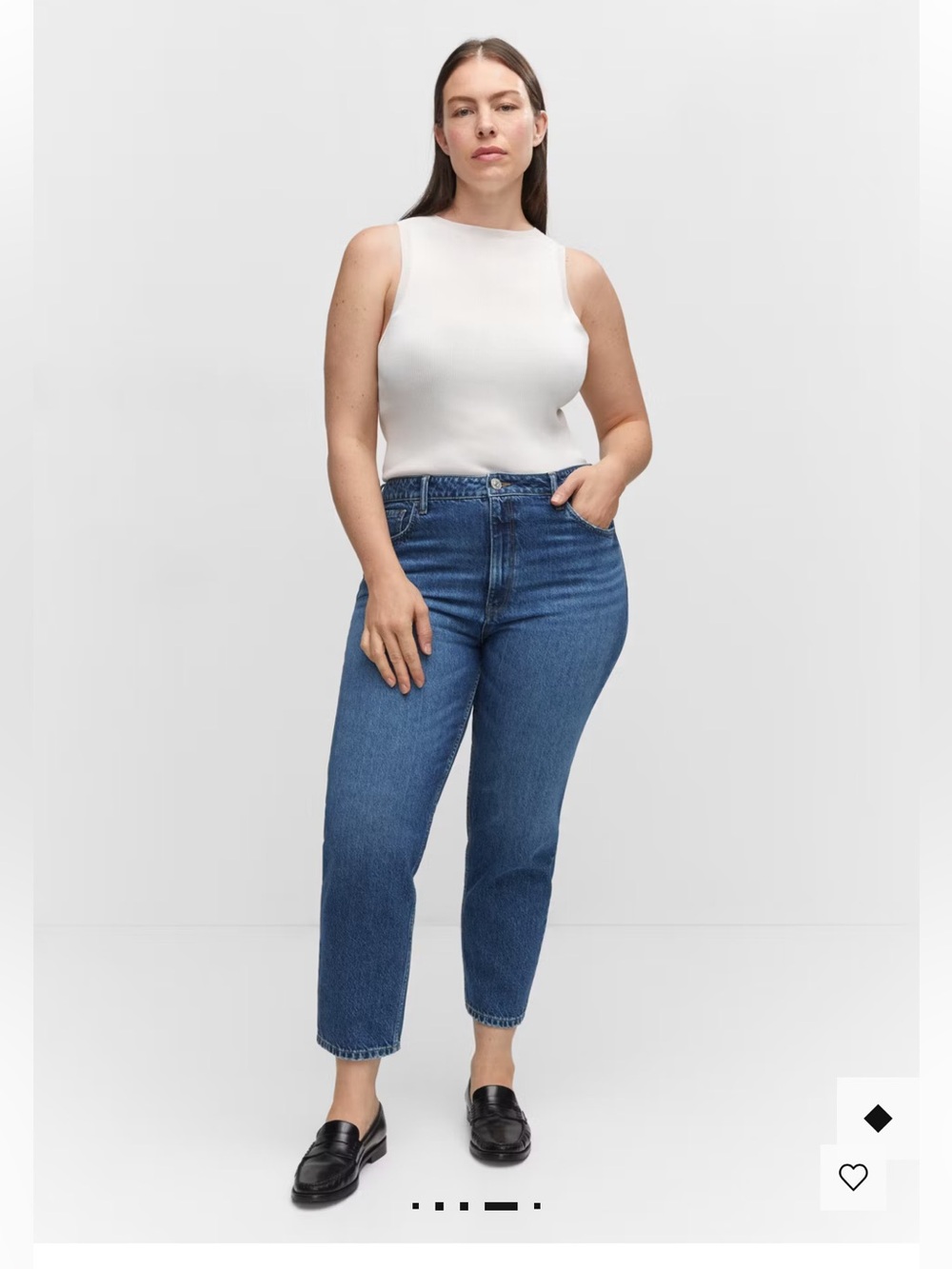 NWT Mango Mom High Waist Regular Fit Ankle Length Jeans in Dark Blue - Picture 5 of 16